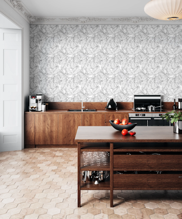 Tropical Verdure black&white wallpaper